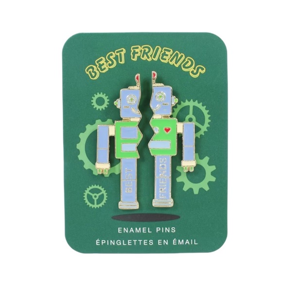 ❇️ 🆕 $3 add-on | BFF Enamel Pins Robot, NWT - Picture 1 of 2